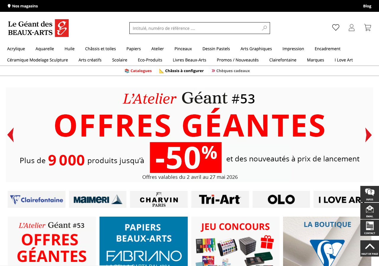Capture d'écran du site geant-beaux-arts.fr